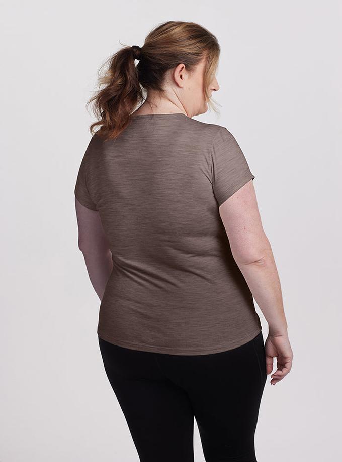 Woolx Addie Short Sleeve Crew - Simply Taupe New Arrival