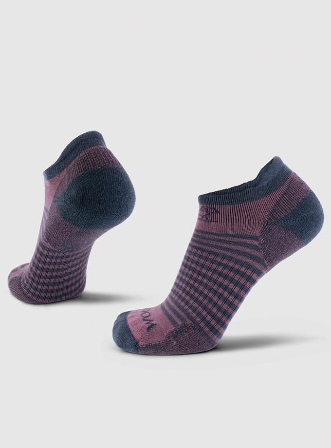 Woolx Amelia No Show Tab Lightweight Socks - Strawberry Jam Best Seller