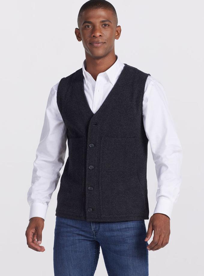 Woolx Baker Vest - Carbon Black Same Day Delivery