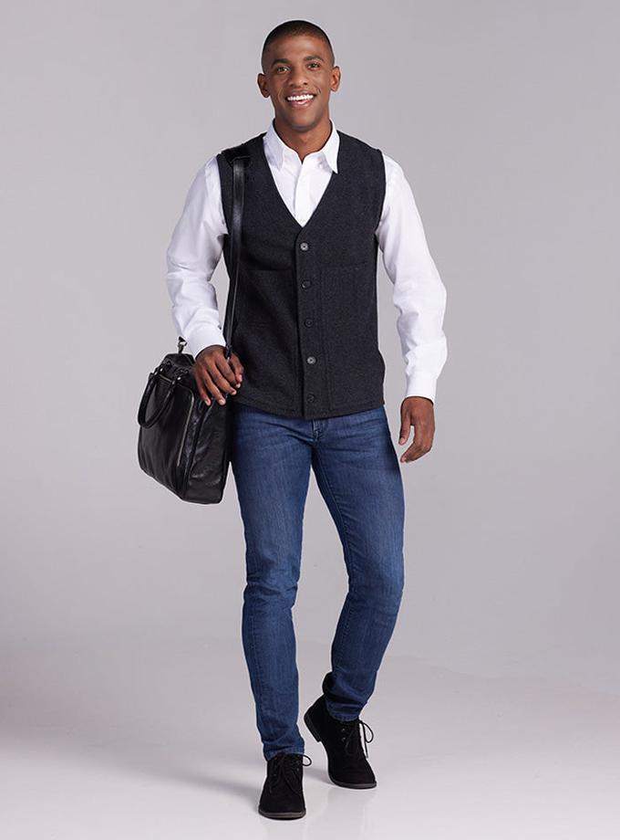 Woolx Baker Vest - Carbon Black Same Day Delivery