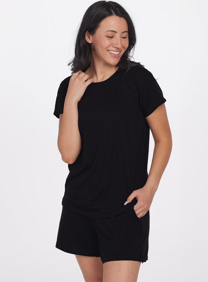 Woolx Billie Lounge Tee - Black Best Buy