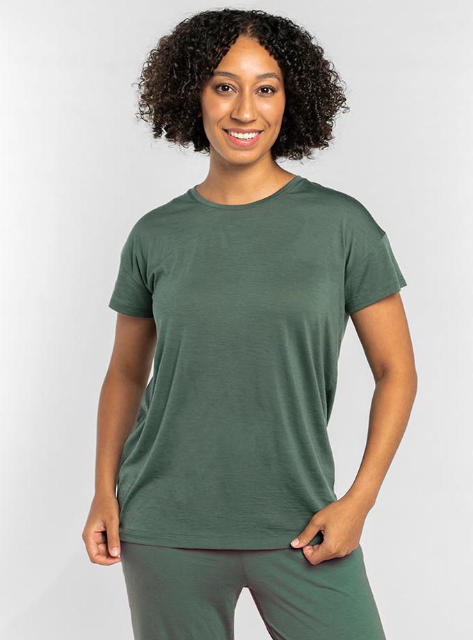 Woolx Billie Lounge Tee - Duck Green Same Day Delivery