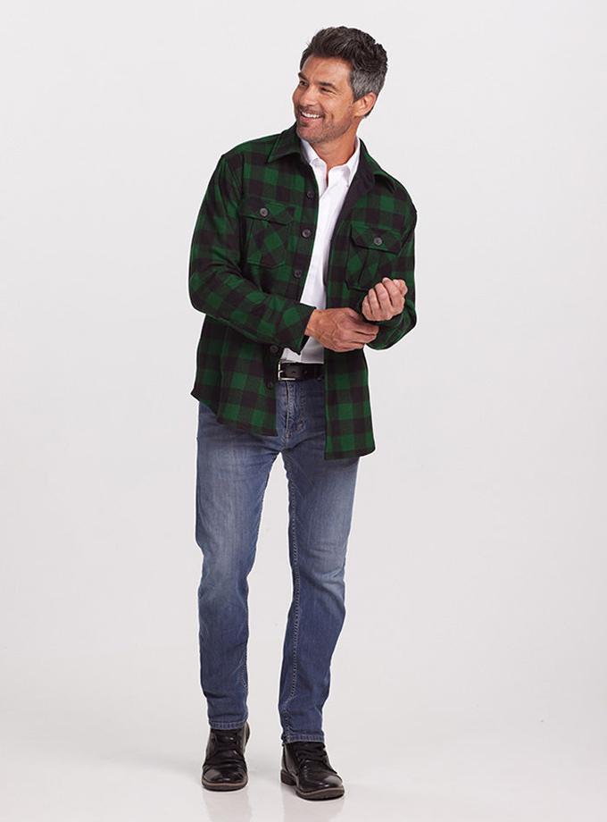 Woolx Burlington Jacket - Green Black Plaid For Sale