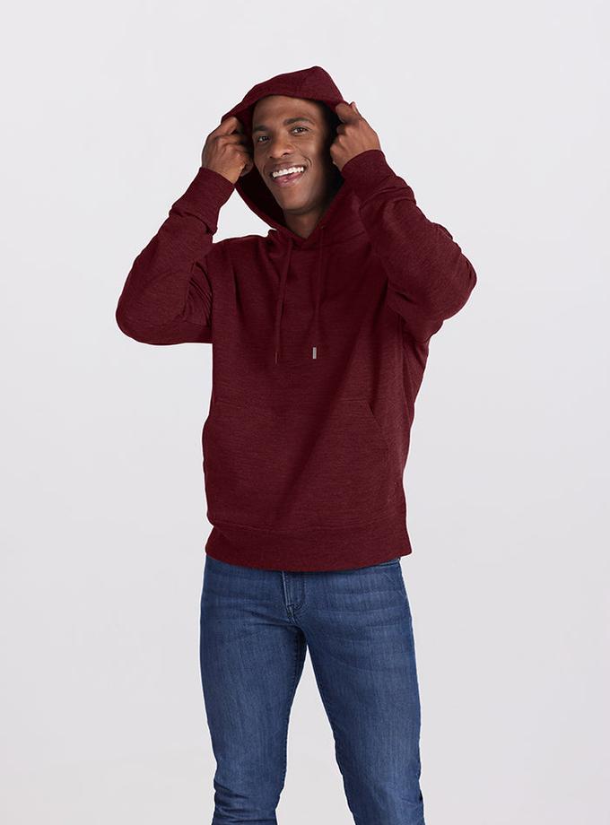 Woolx Chase Hoodie - Cranberry Melange Best Buy