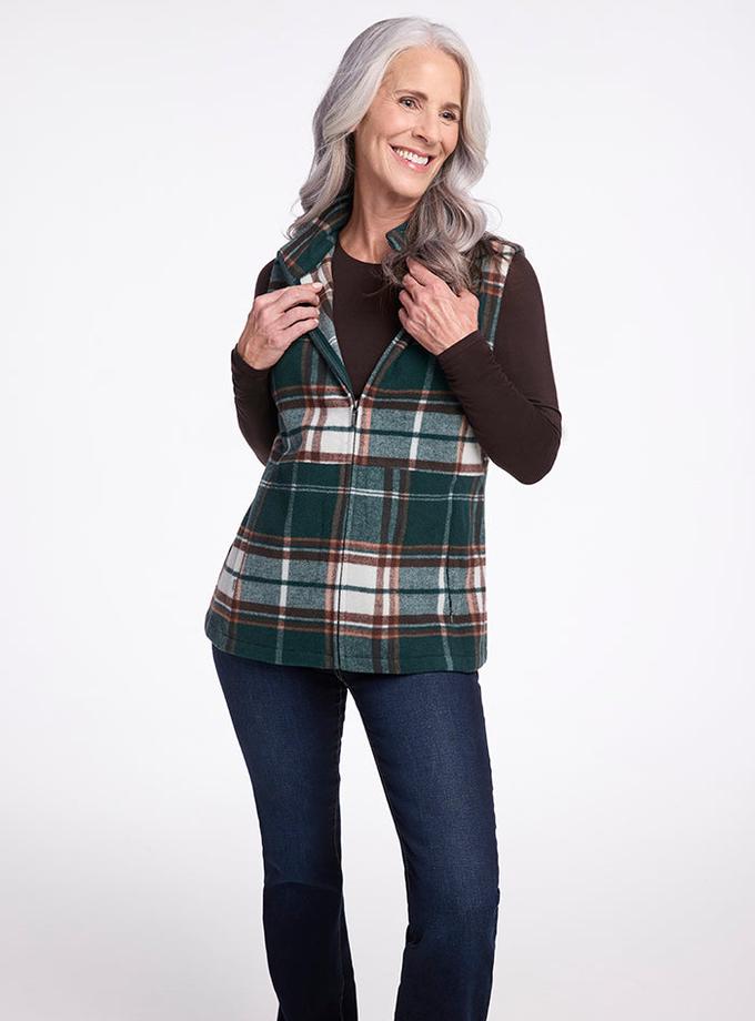 Woolx Colbie Vest - Espresso Plaid Best Buy