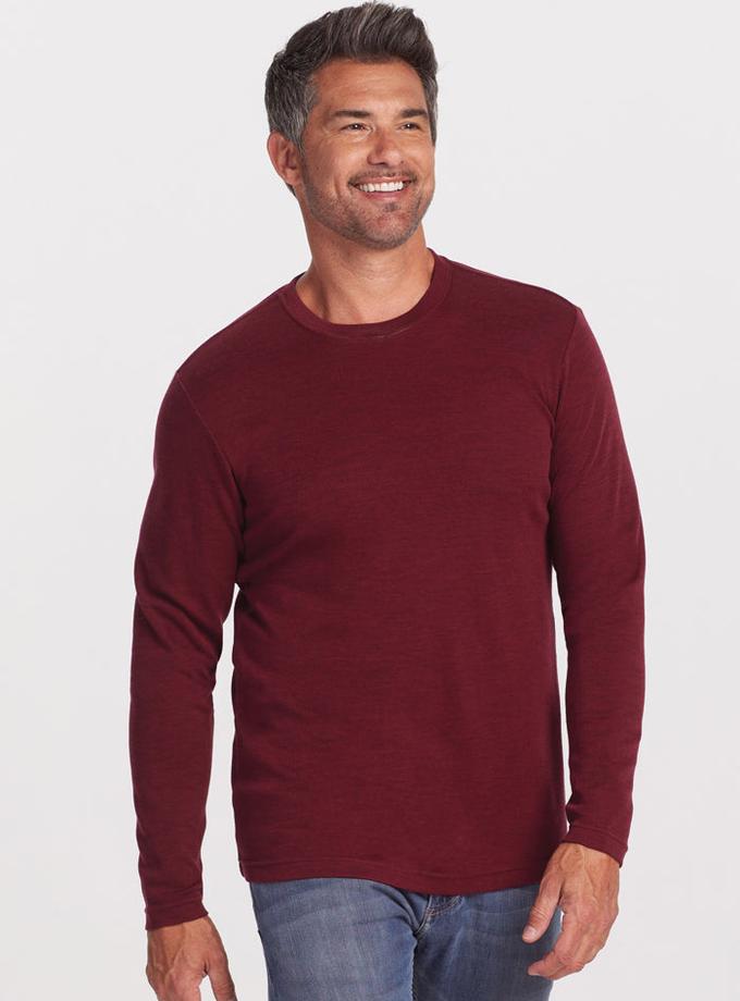 Woolx Easton Shirt - Cranberry Melange Same Day Delivery