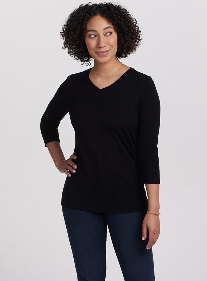 Woolx Elena V Neck - Black For Sale