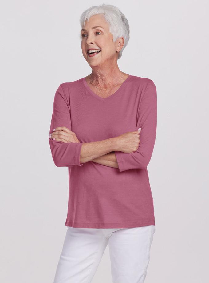 Woolx Elena V Neck - Mesa Rose Best Buy