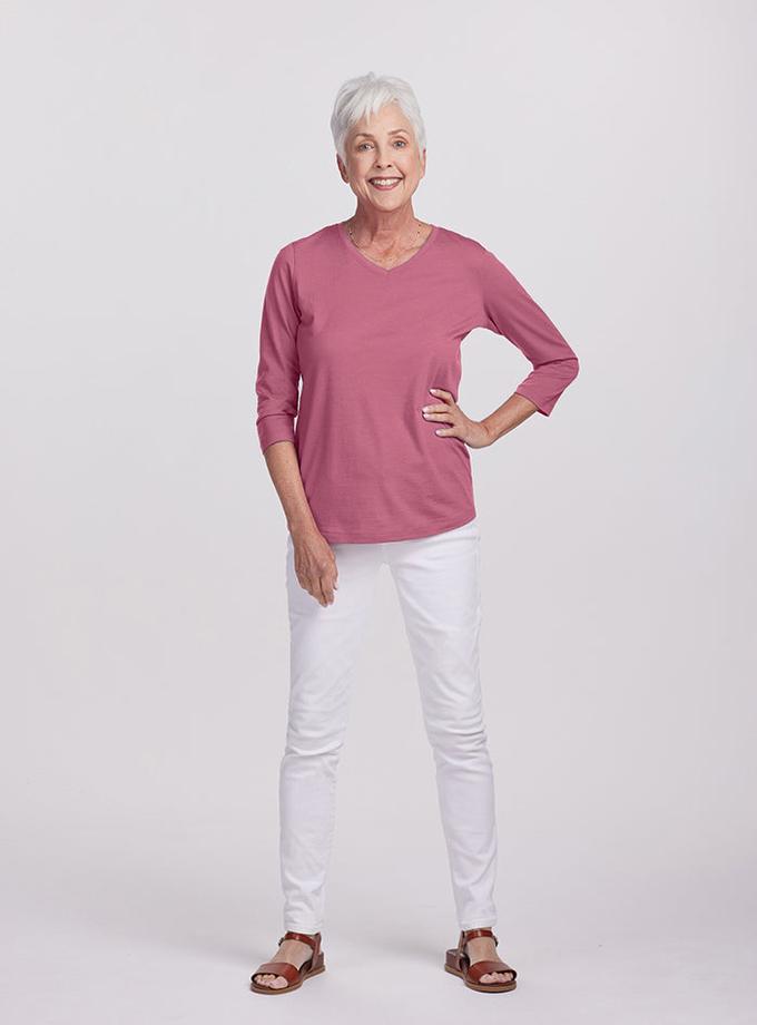 Woolx Elena V Neck - Mesa Rose Best Buy