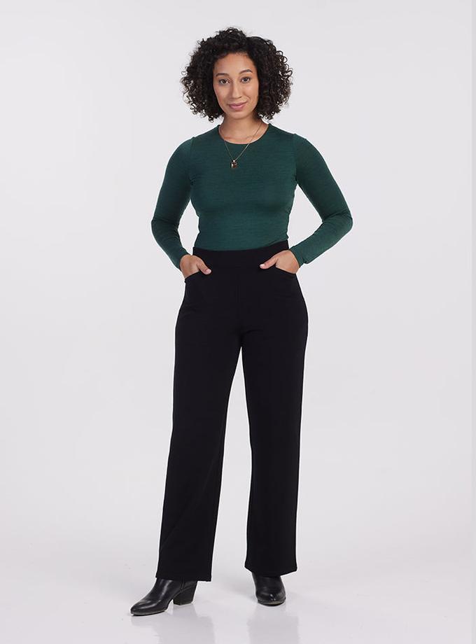 Woolx Ellie Wide Leg Pants - Black New Arrival