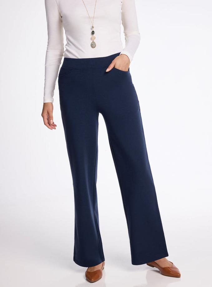 Woolx Ellie Wide Leg Pants - Deep Navy Free shipping