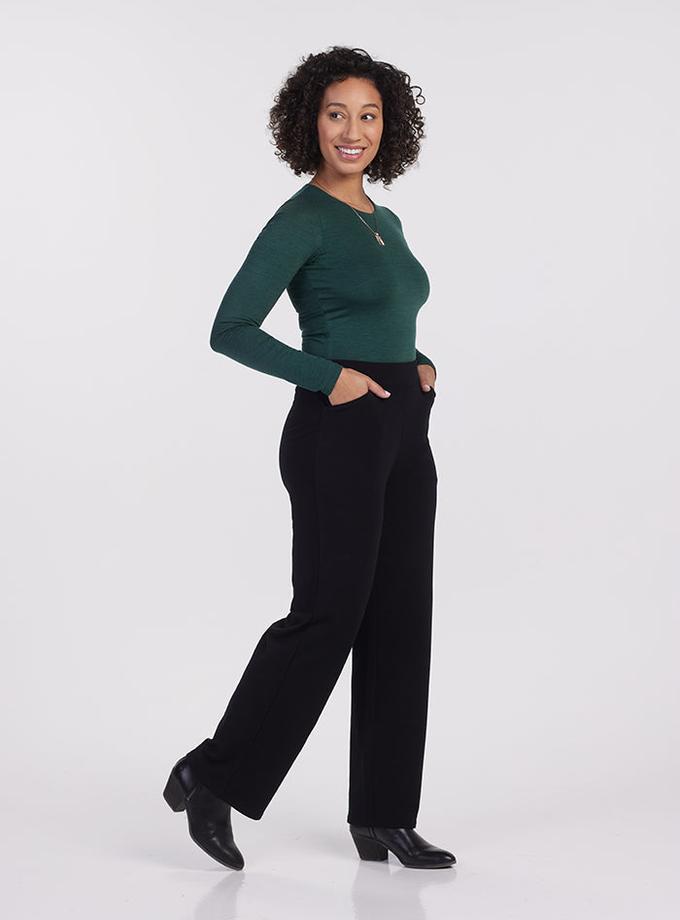 Woolx Ellie Wide Leg Pants Petite - Black Best Seller