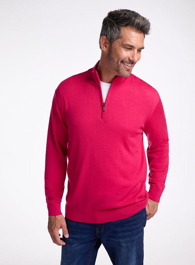 Woolx Enzo Quarter Zip - Berry Burst Best Buy