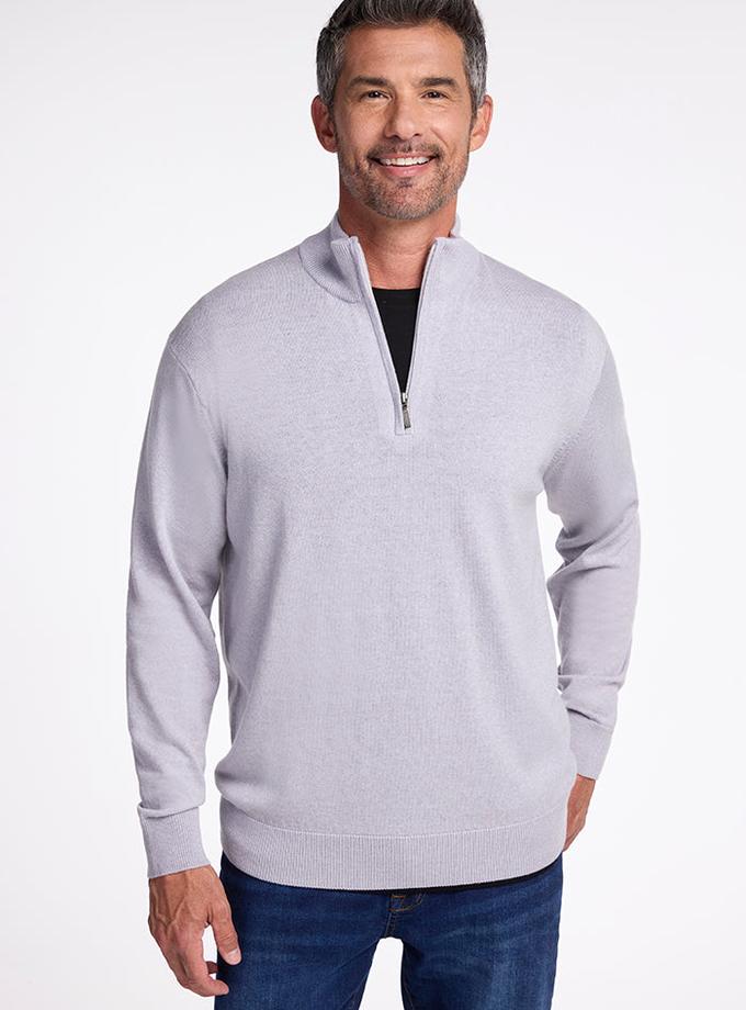 Woolx Enzo Quarter Zip - Mist Free shipping