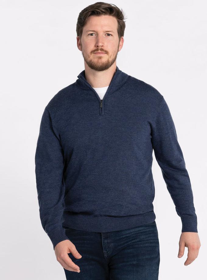 Woolx Enzo Quarter Zip - Twilight Storm New Arrival