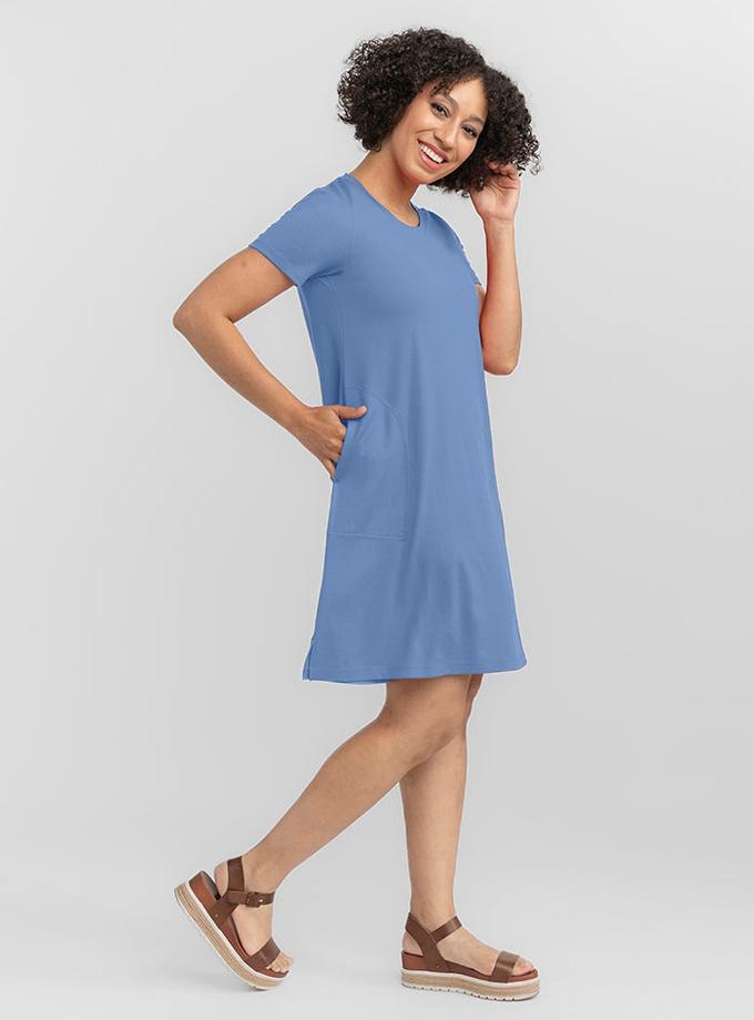 Woolx Georgie Dress - Coronet Blue Best Buy