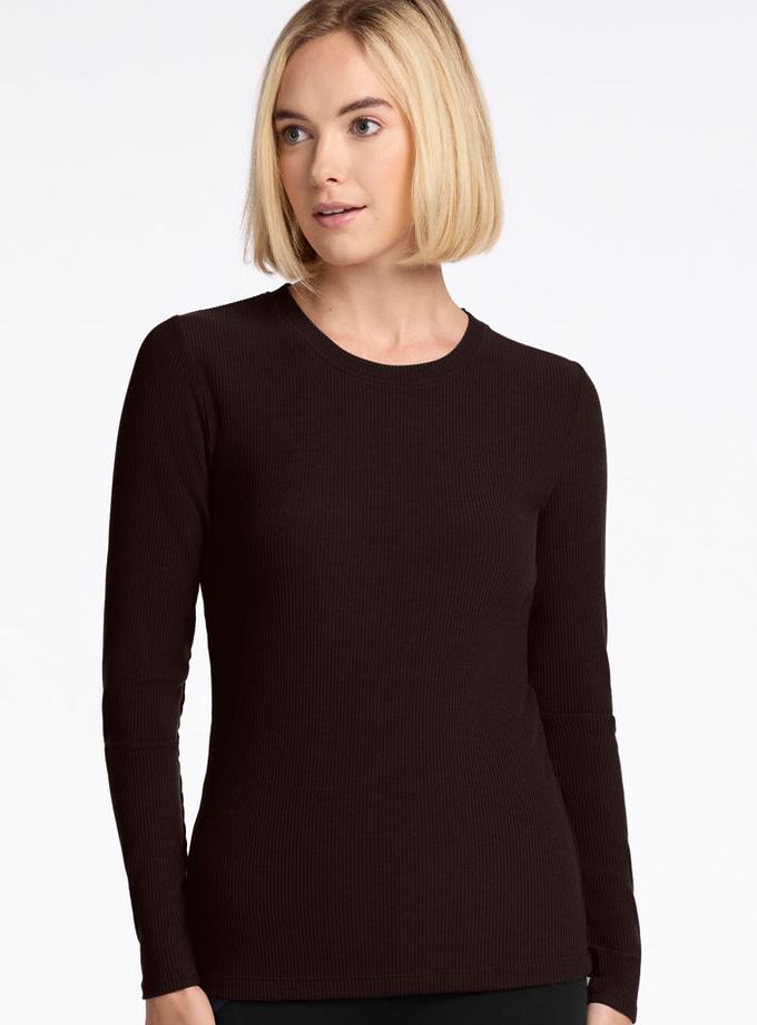 Woolx Hadley Ribbed Crew - French Roast Best Buy