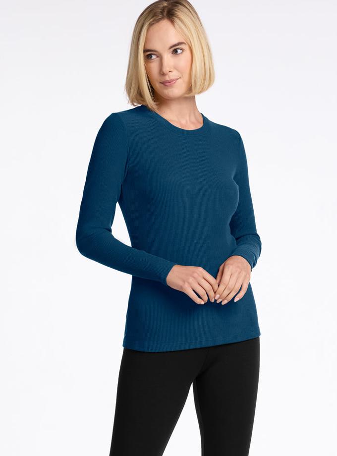 Woolx Hadley Ribbed Crew - Real Teal Best Buy