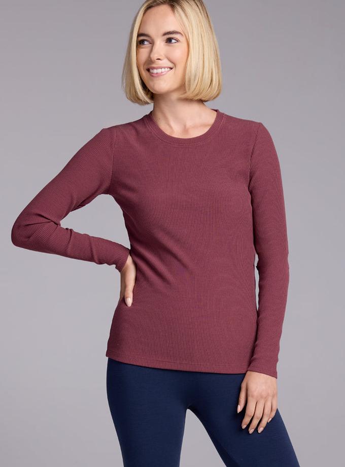 Woolx Hadley Ribbed Crew - Wild Ginger For Sale