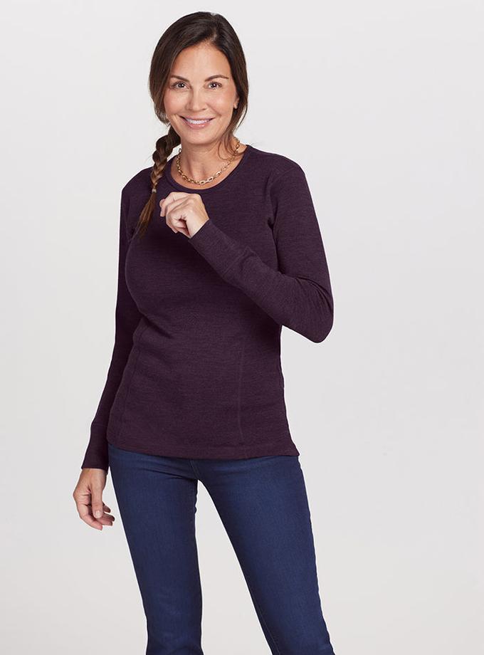 Woolx Hannah Long Sleeve Top - Deep Plum Best Buy