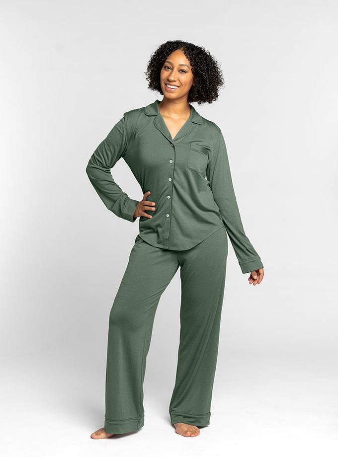 Woolx Harper FeatherTouch® Pajama Set - Duck Green Best Seller