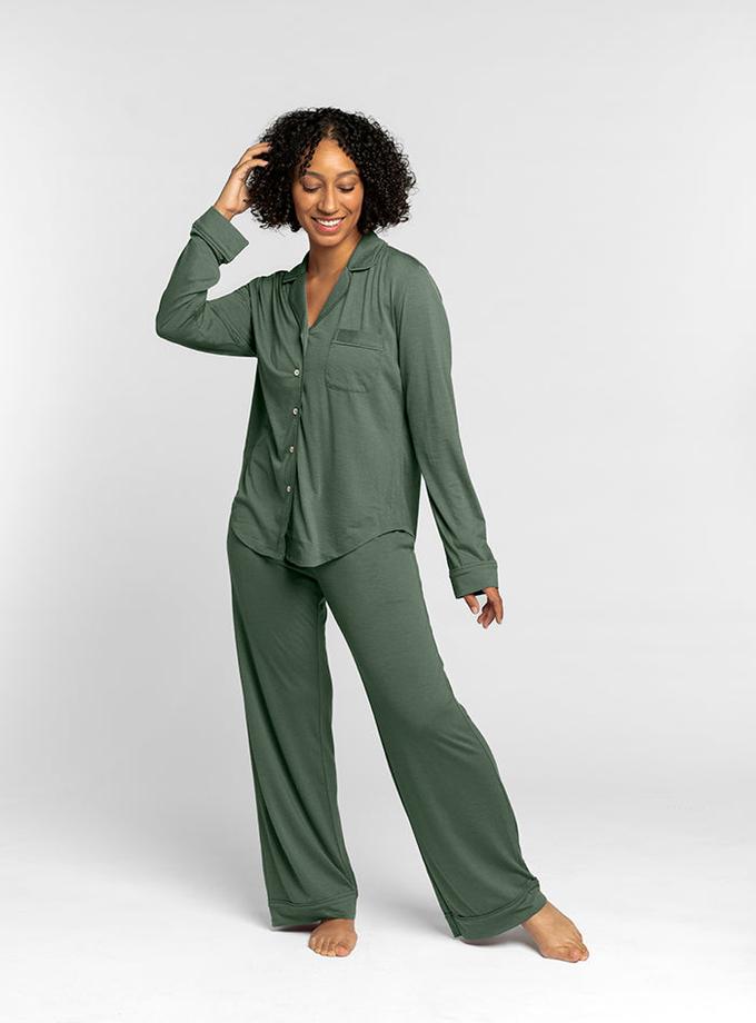 Woolx Harper FeatherTouch® Pajama Set - Duck Green Best Seller