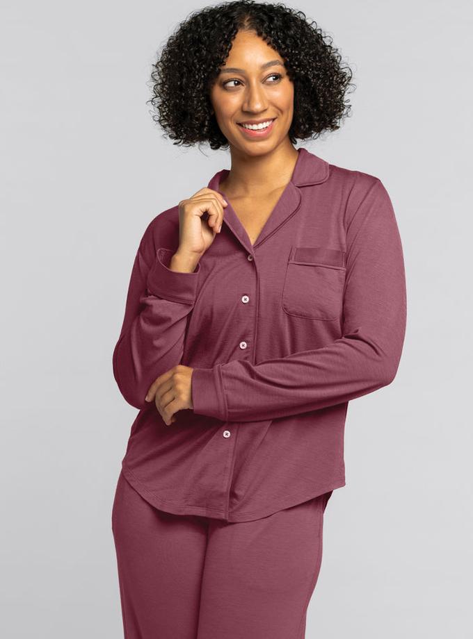 Woolx Harper FeatherTouch® Pajama Set - Wild Ginger Free shipping