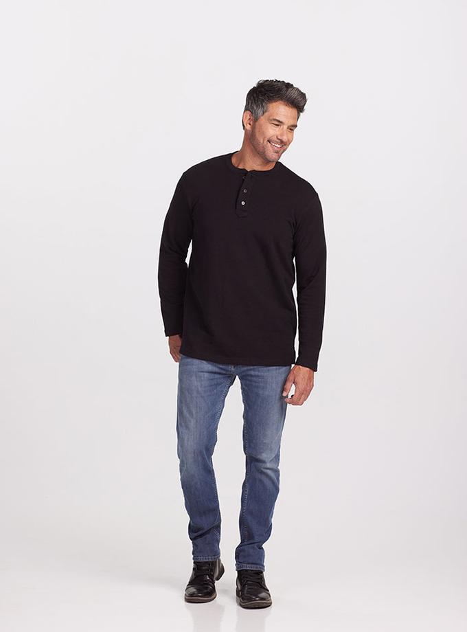 Woolx Jackson Henley - Black Best Seller