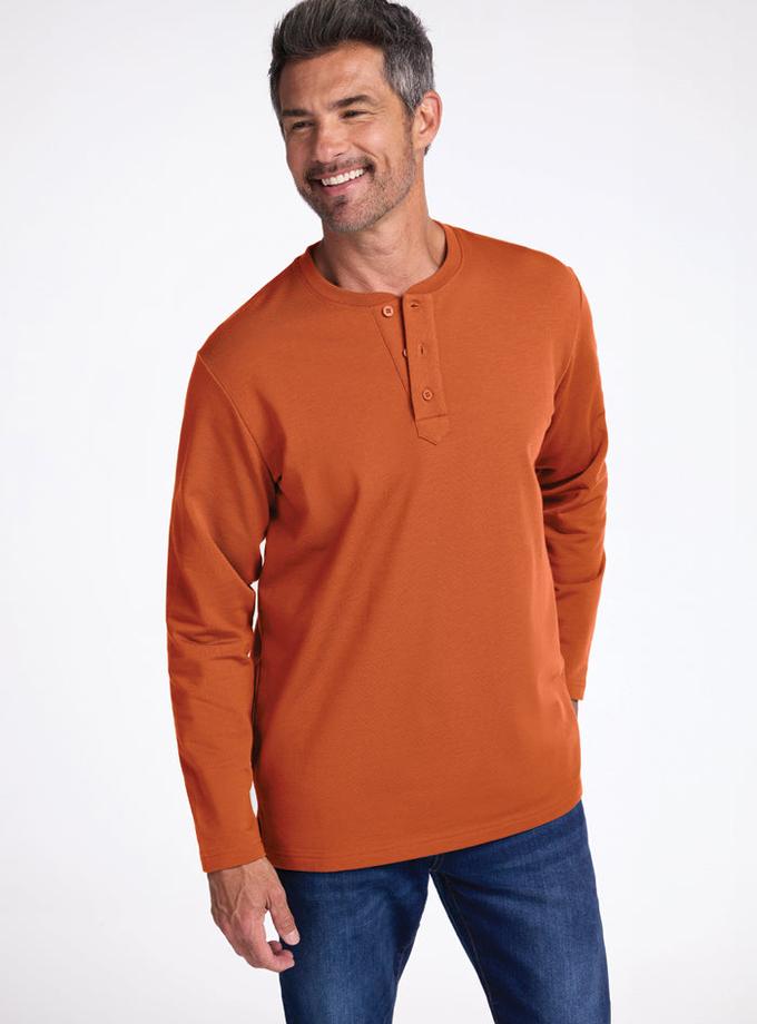 Woolx Jackson Henley - Cinnamon Stick On Sale