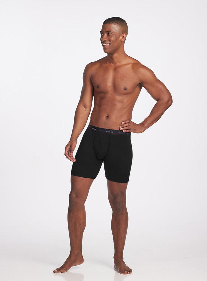 Woolx Jazzy No Fly Boxer Briefs - Black On Sale