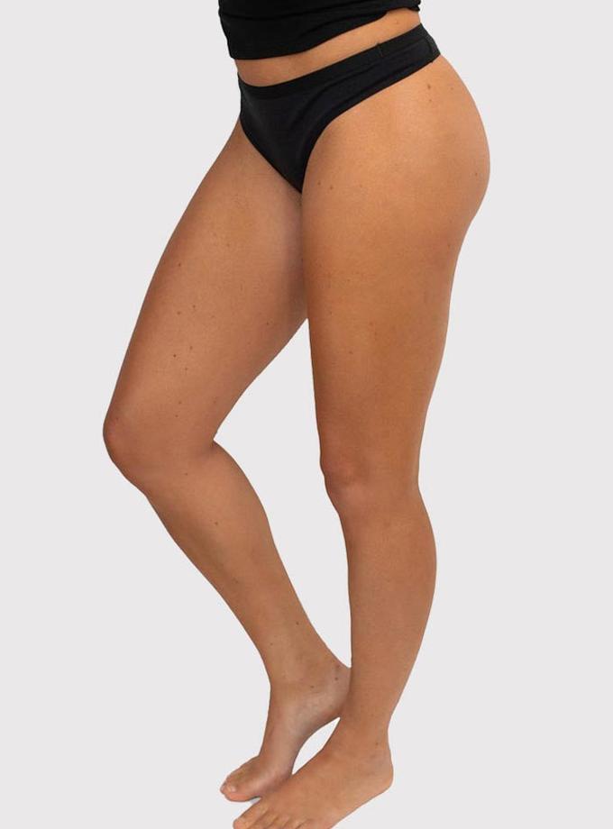 Woolx Kylie Thong Underwear - Black Best Seller