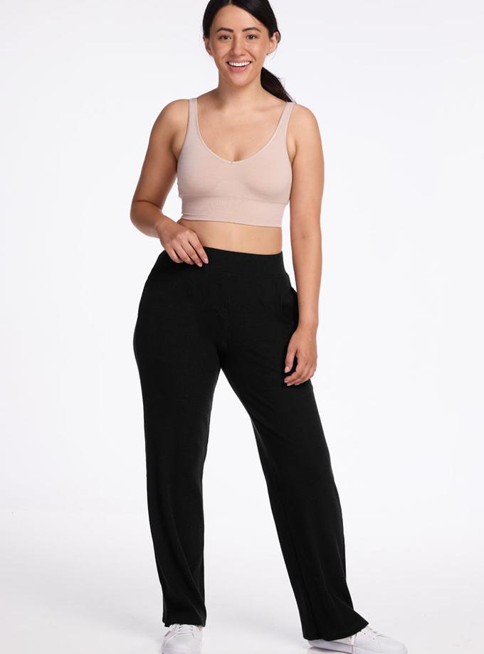 Woolx Luca Ribbed Pants - Black Best Buy