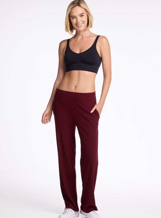 Woolx Luca Ribbed Pants - Cranberry Melange High Quality