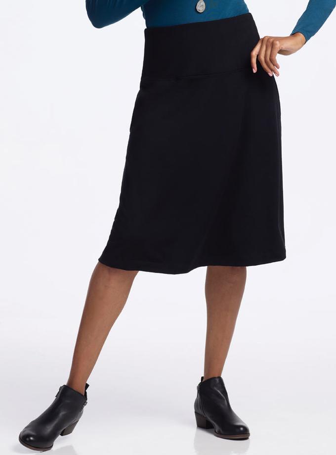 Woolx Marilyn Flowy Midi Skirt - Black Free shipping