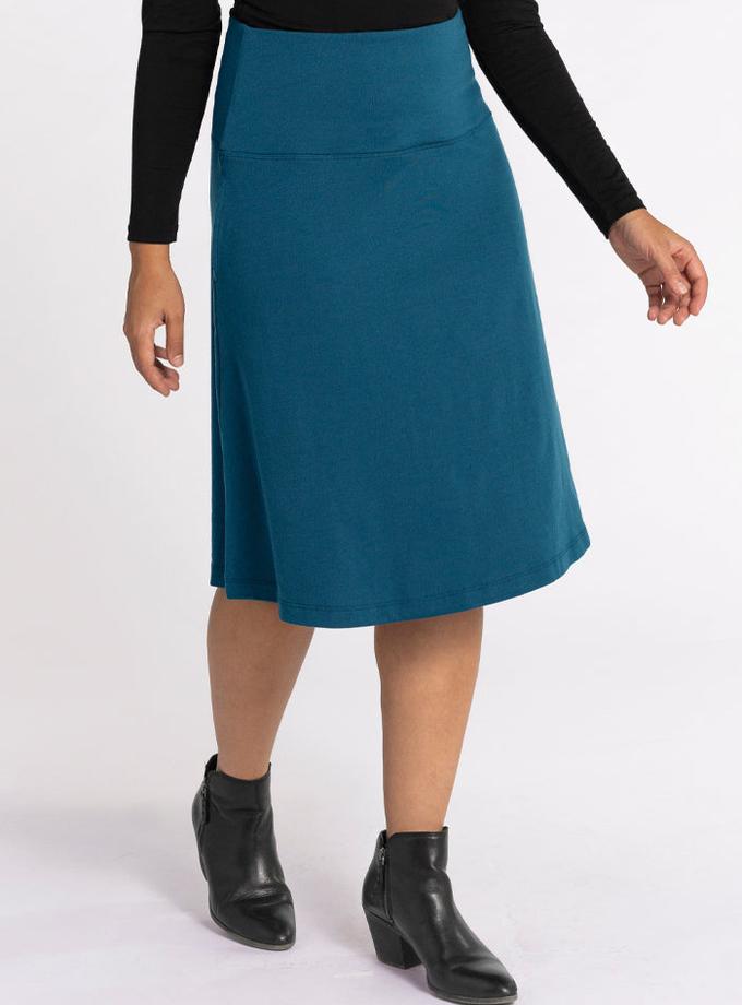 Woolx Marilyn Flowy Midi Skirt - Real Teal New Arrival