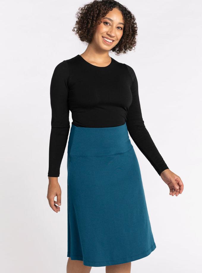 Woolx Marilyn Flowy Midi Skirt - Real Teal New Arrival