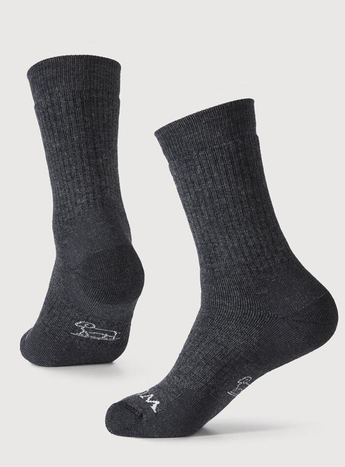 Woolx Milo Full Cushion Cold Weather Socks - Dark Grey Charcoal Free shipping