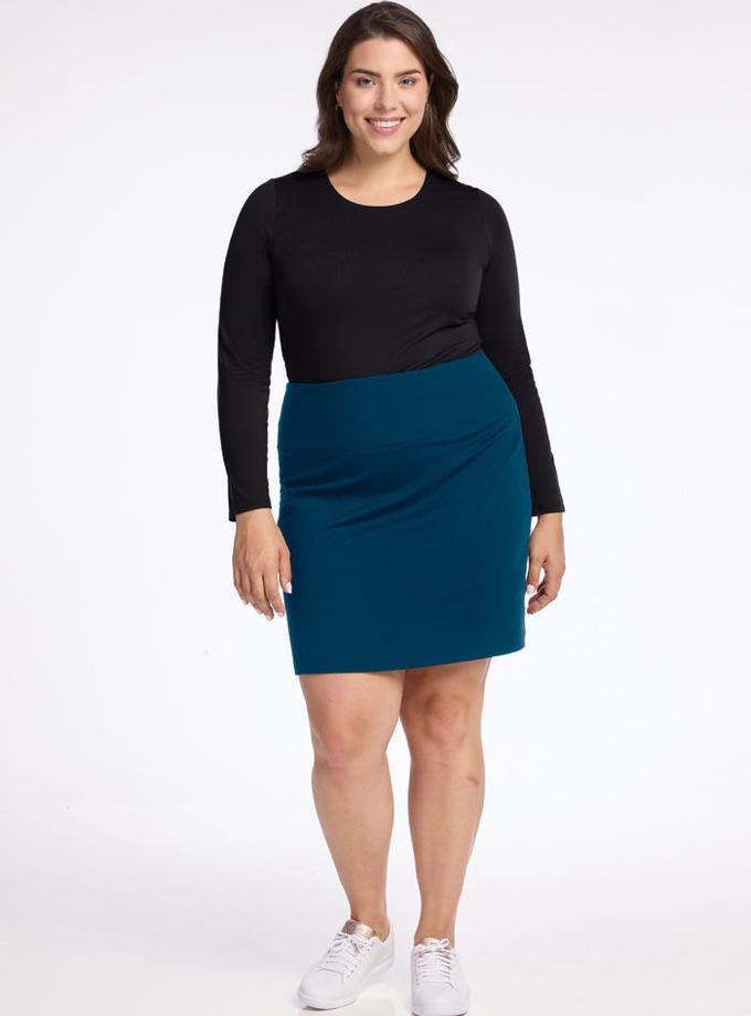 Woolx Monroe Knee Length Skirt - Real Teal Free shipping