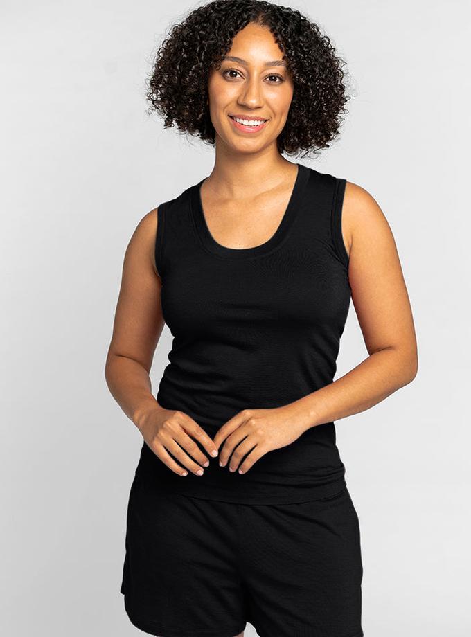 Woolx Phoebe Lounge Tank - Black Best Price