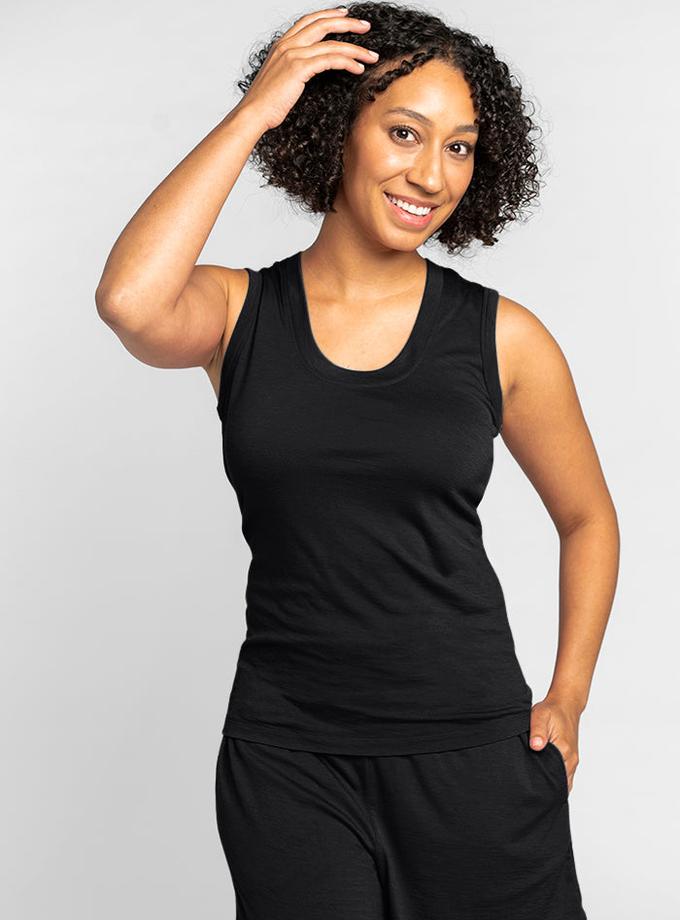 Woolx Phoebe Lounge Tank - Black Best Price