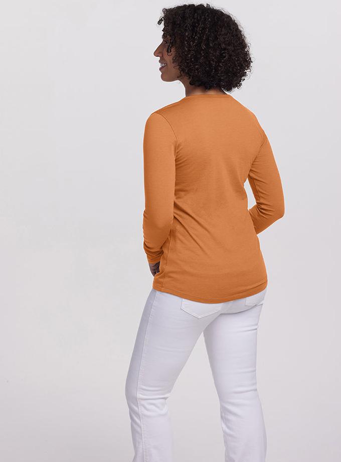 Woolx Remi Long Sleeve T-Shirt - Coral Gold For Sale