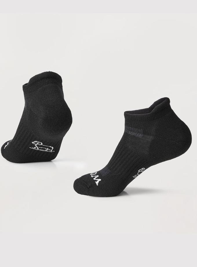 Woolx Rowan No Show Tab Lightweight Socks - Black Same Day Delivery