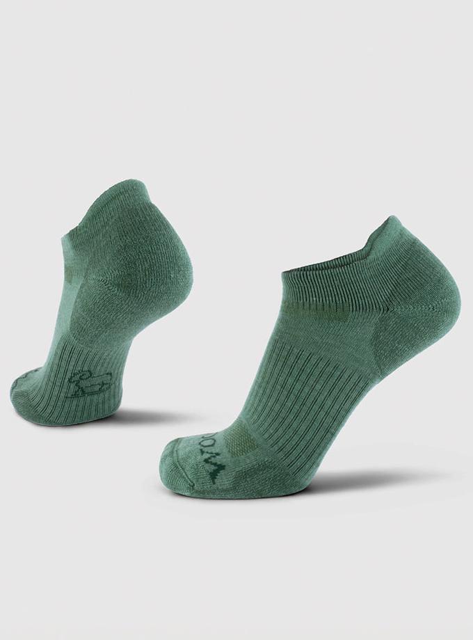 Woolx Rowan No Show Tab Lightweight Socks - Duck Green New Arrival