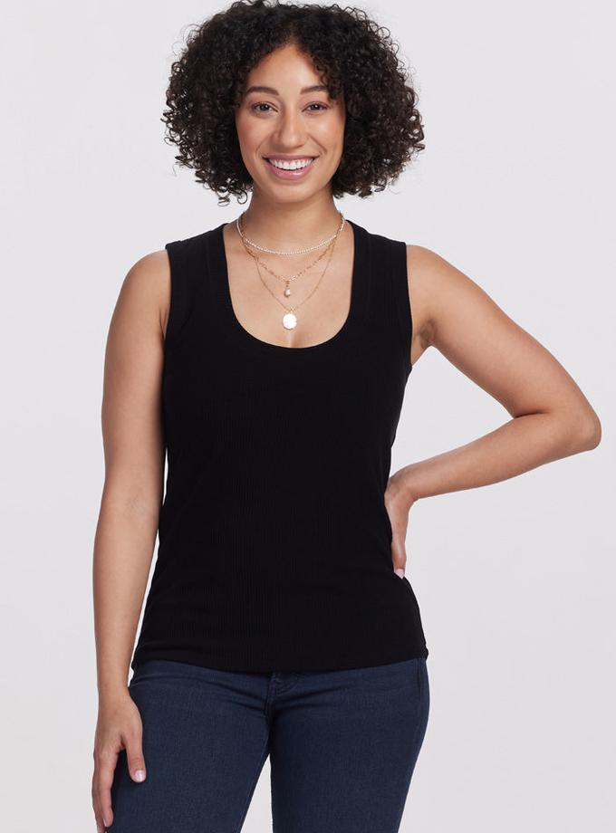 Woolx Sloane Ribbed Tank - Black New Arrival