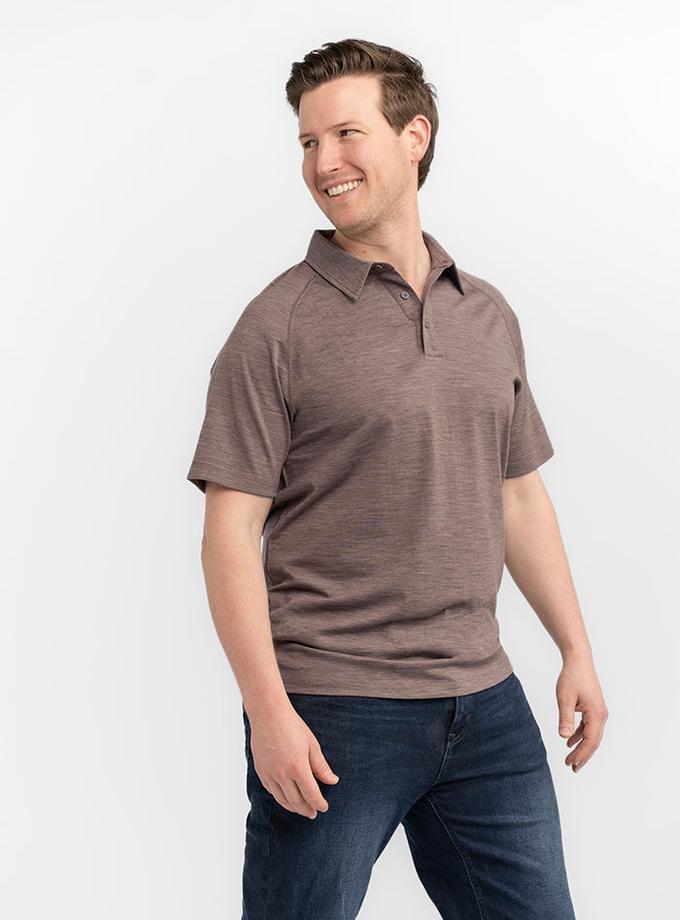 Woolx Summit Polo - Simply Taupe On Sale