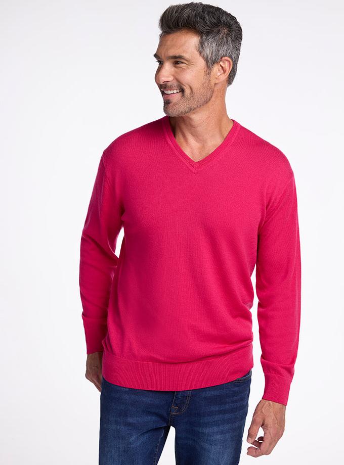 Woolx Vincenzo Sweater - Berry Burst Free shipping