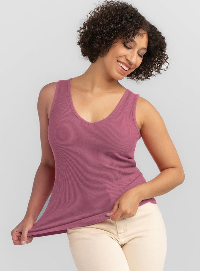 Woolx Vivi Ribbed Tank - Mesa Rose Best Buy